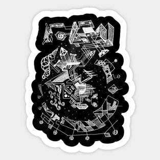 S50: fragmented city in the heavens Sticker